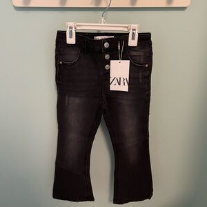 ZARA FLARED FRAYED JEANS